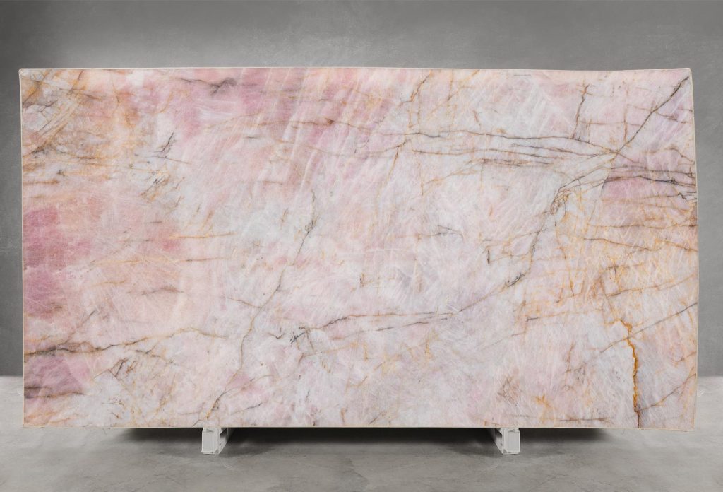 Pink Cristallo Quartzite Polished Slab Block