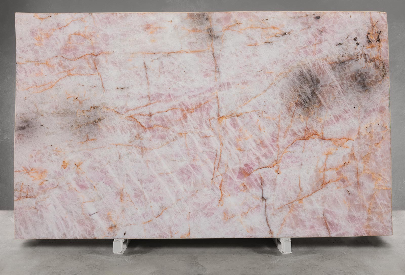 Pink Cristallo Quartzite Honed Slab Block 1449