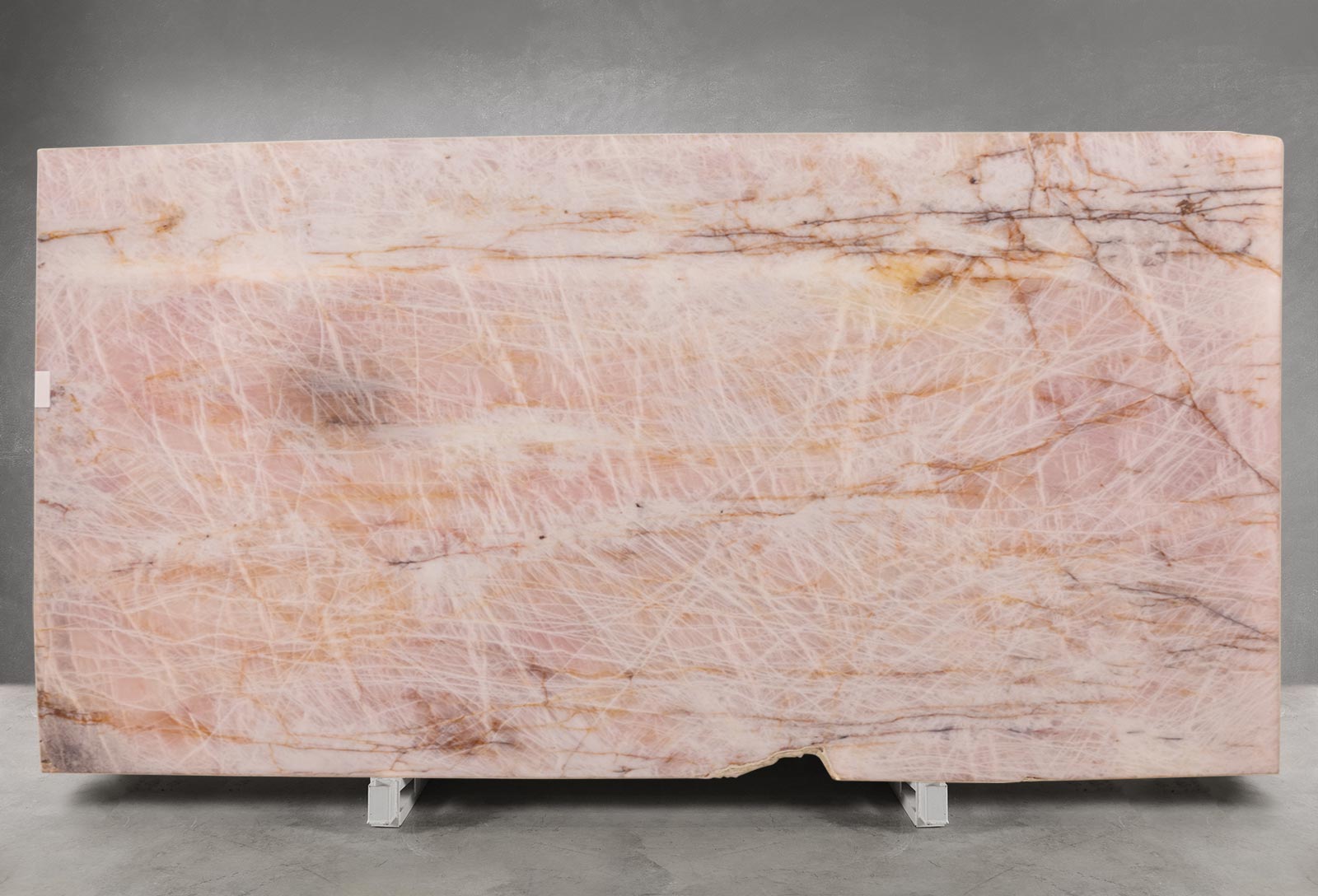 Pink Cristallo Quartzite Honed Slab Block 1450