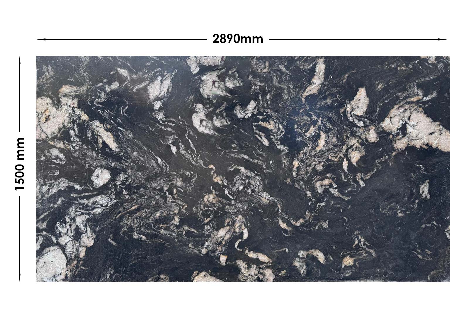 Titanium Gold Granite Leathered Off Cut OCN510