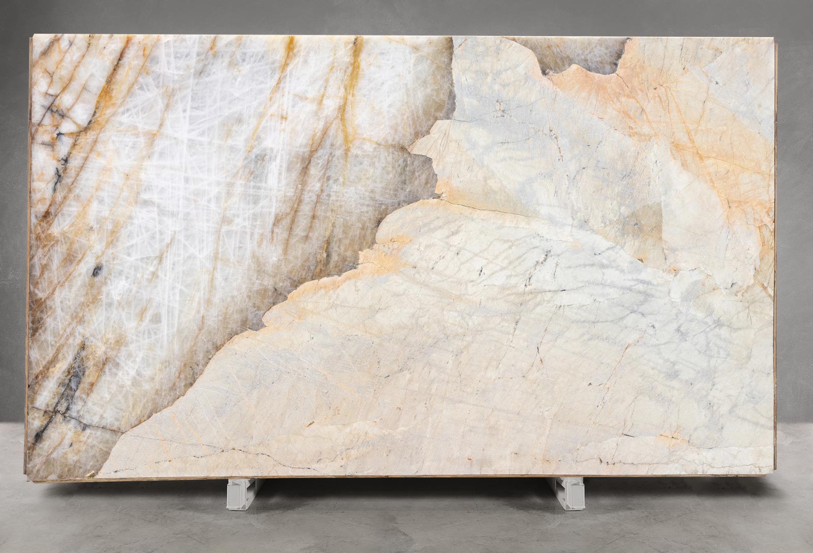 White Patagonia Quartzite Honed Slab Block 1605