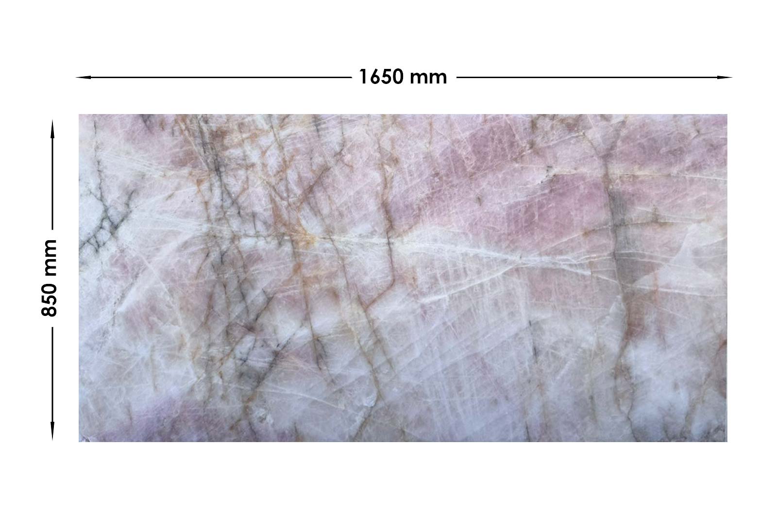 Pink Cristallo Quartzite Honed –  Off Cut OCN651